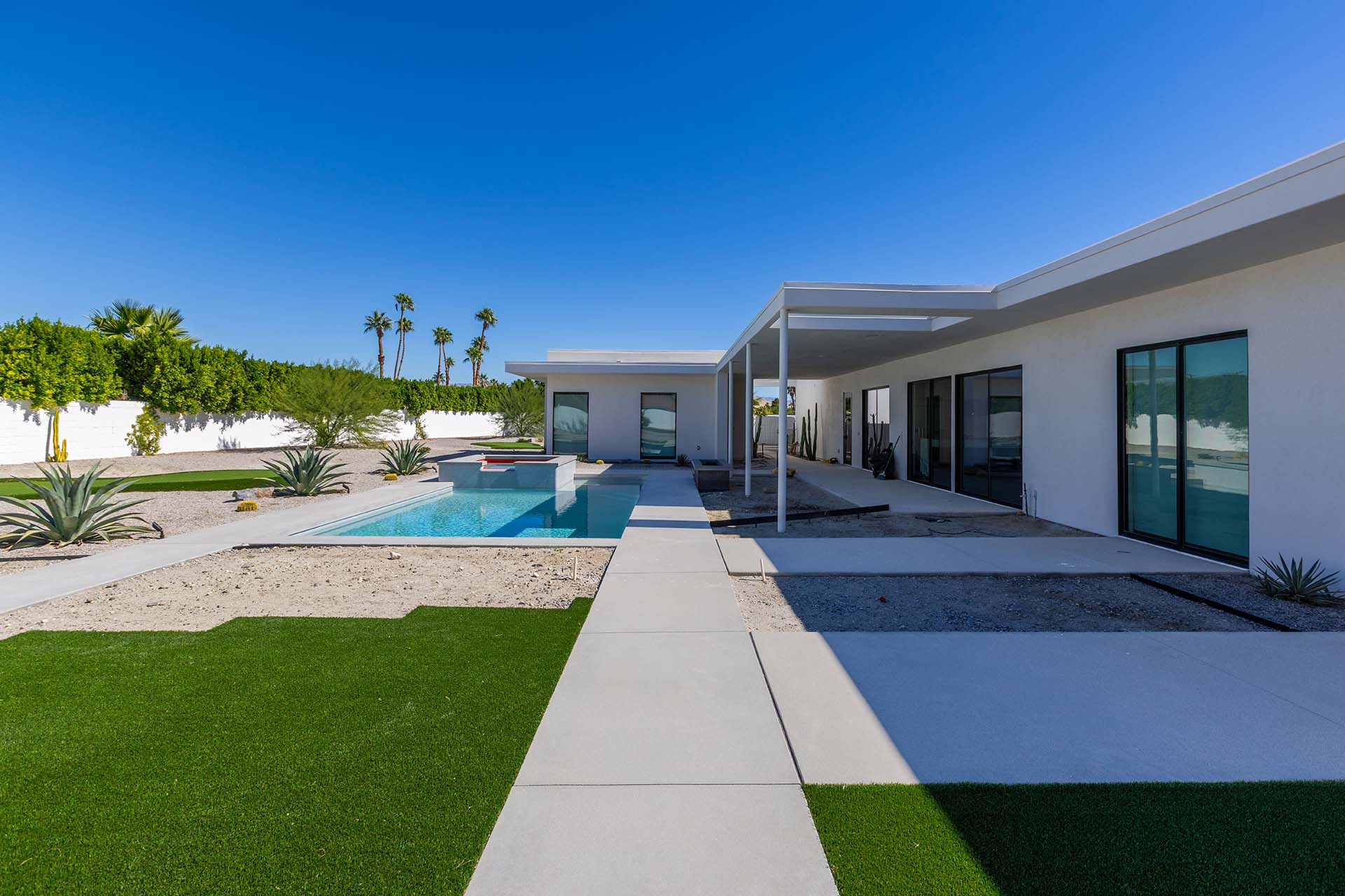 Modern desert custom home with pool in the Coachella Valley
