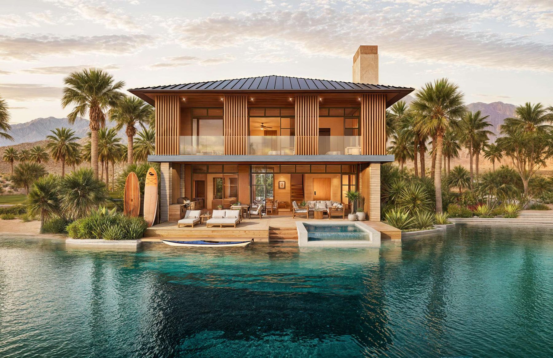 Cova suites along the lagoon